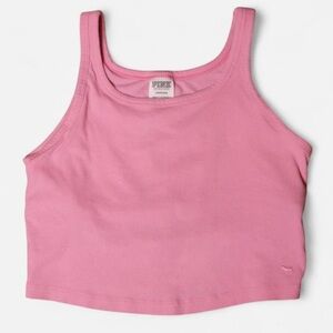 PINK Victoria's Secret Ribbed Crop Tank - Bubblegum Pink